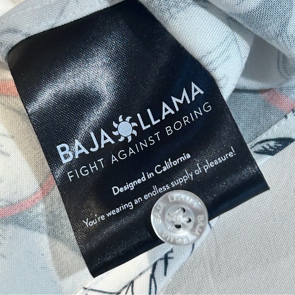 Baja Llama shirt button down chimp monkey with glasses men’s large classic fit - Picture 8 of 10